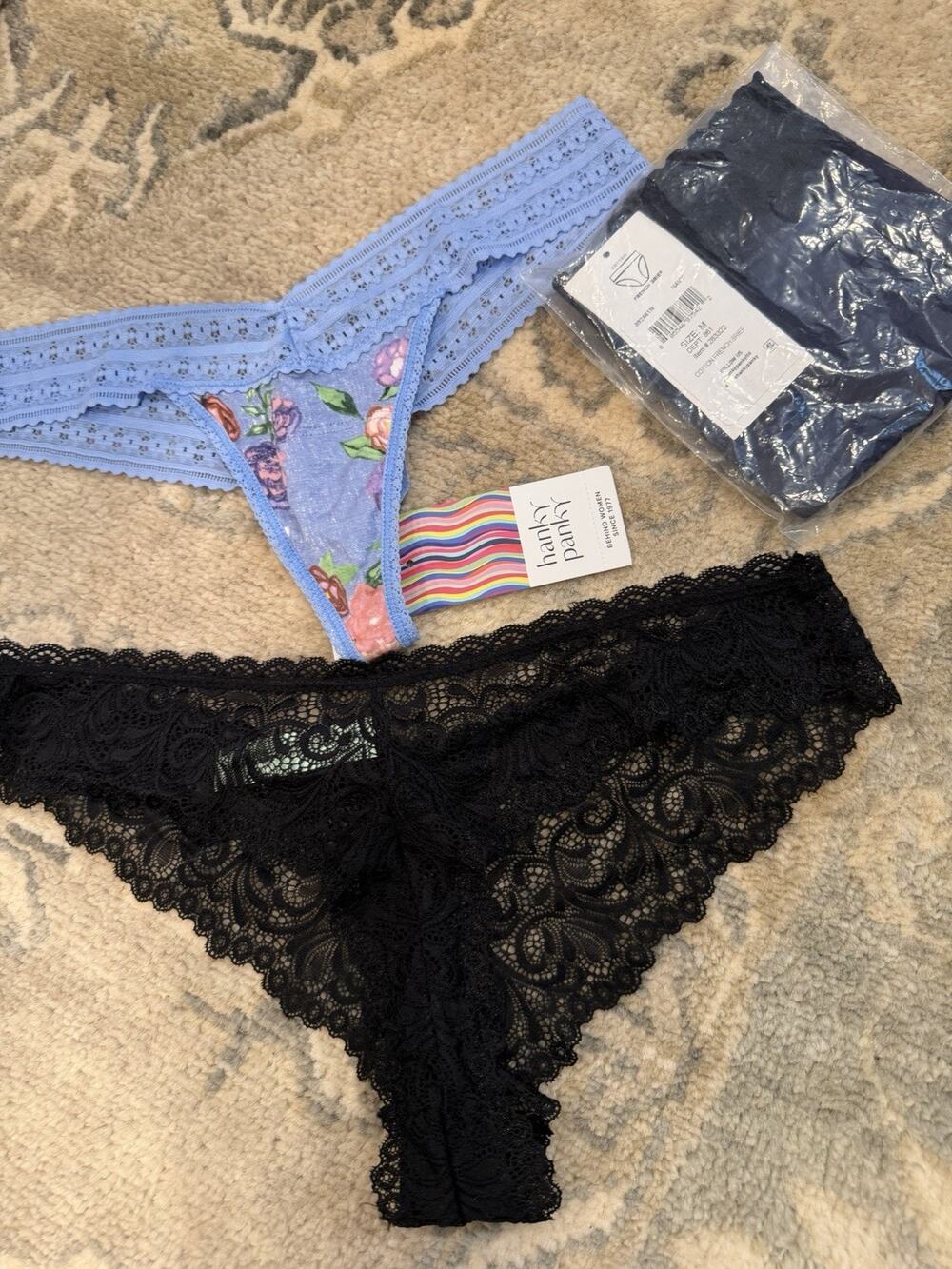 Hanky Panky Honeydew Thong Brief 3 Pair Bundle Sz M NWT